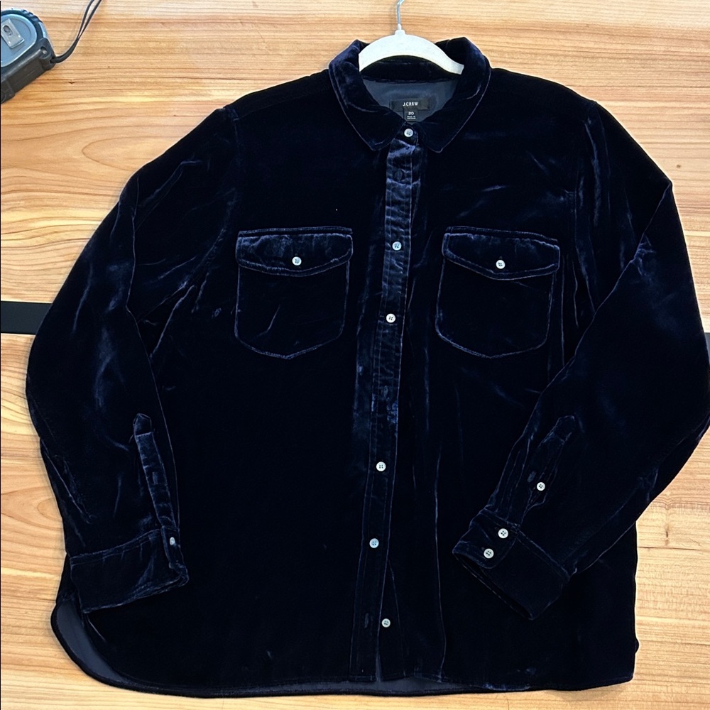 J. Crew Midnight Velvet Shirt